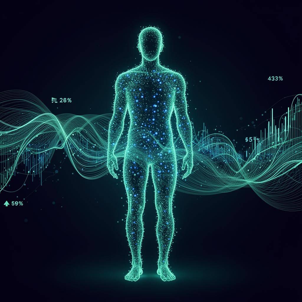DEXA scan visualization of a full-body composition report